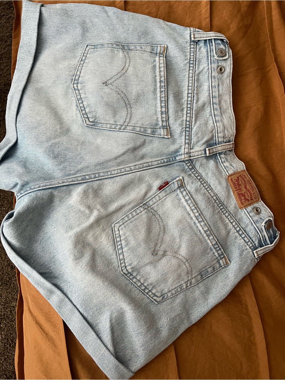 Levi's Light Blue High-Rise Denim Shorts